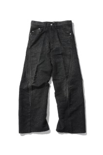GLITTER TWILL 3D TWISTED WIDE LEG 5P PANTS - FADED BLACK (NF261P16B)