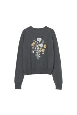 Wild bloom beads embroidery cardigan - Heather gray (TD-26SS-KN51)