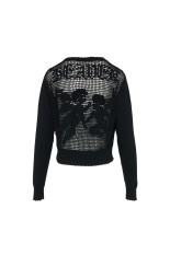 Cupid in HEAVEN crochet knit cardigan - Black (TD-26SS-KN52)