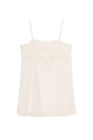 lazy ribbon sheer camisole - Ivory (TD-26SS-TP51)