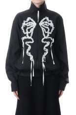 ribbon tulle embroiderey wind breaker - Black (TD-26SS-JK51)
