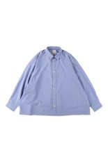 COTTON STRIPE SLIT SHIRT - Sax (SFCSS26S03)