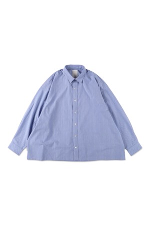 COTTON STRIPE SLIT SHIRT - Sax (SFCSS26S03)