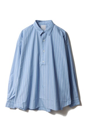 P/C STRIPE PULL OVER SHIRT - Sax (SFCSS26S04)