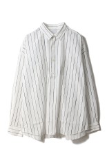 P/C STRIPE PULL OVER SHIRT - White (SFCSS26S04)