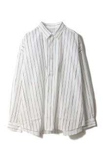 P/C STRIPE PULL OVER SHIRT - White (SFCSS26S04)