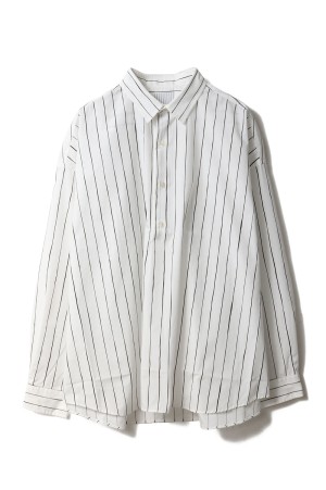 P/C STRIPE PULL OVER SHIRT - White (SFCSS26S04)