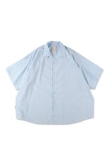COTTON STRIPE OPEN COLLAR SS SHIRT - Sax (SFCSS26S07)