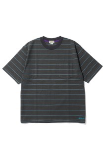 Union Short Sleeve Striped Tee - Charcoal / Periwinkle (6275-4036)