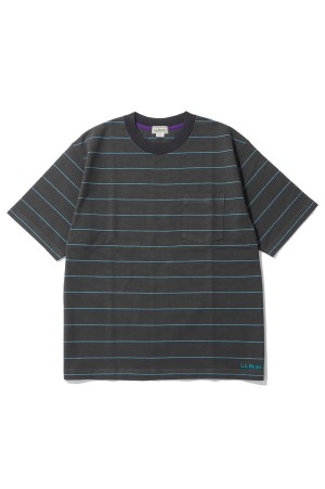 Union Short-Sleeve Striped Tee - Charcoal / Periwinkle (6275-4036)
