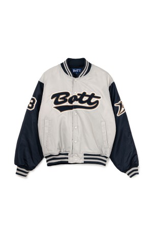 Nylon Varsity Jacket - Grey