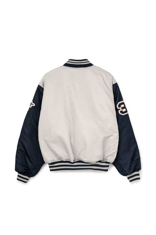 Nylon Varsity Jacket - Grey | セレクトショップ｜DeepInsideinc.com