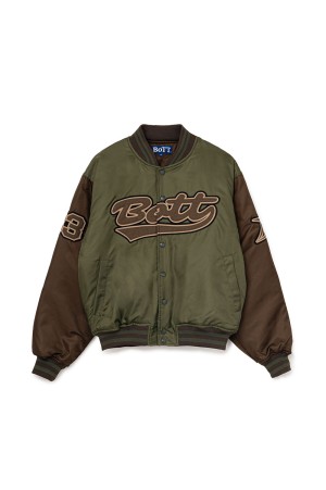 Nylon Varsity Jacket - Olive