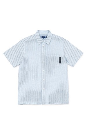 Striped S/S Shirt - Light Blue
