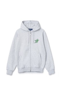 B Logo Zip Hoodie - Ash