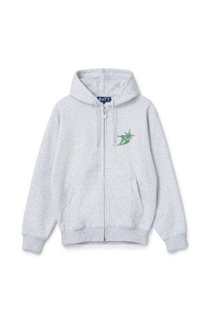 B Logo Zip Hoodie - Ash