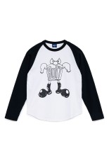 Big Boots Raglan L/S Tee - White
