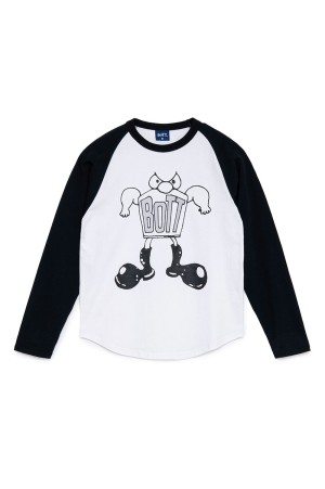 Big Boots Raglan L/S Tee - White