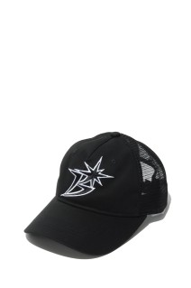 B Logo Mesh-Back 5-Panel Cap - Black