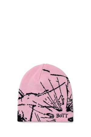 Shattered Skull Cap Beanie - Pink