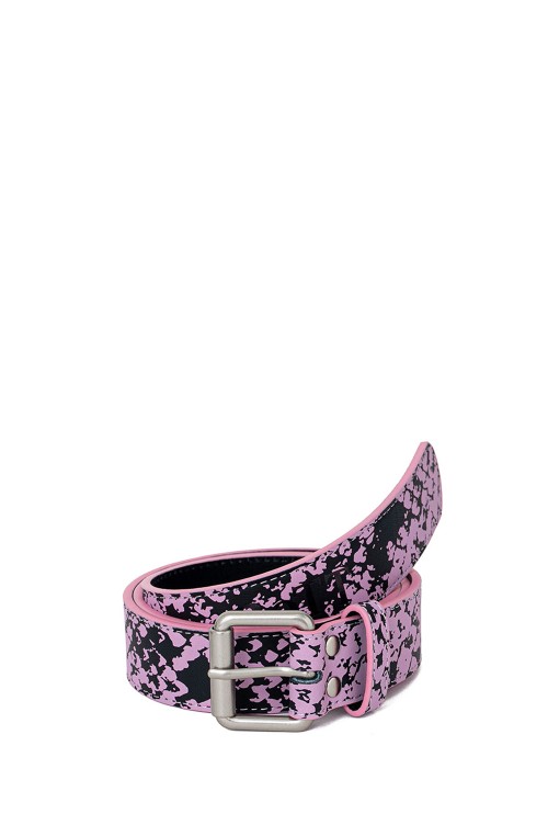 小物 BOTT python printed leather belt pink Python Printed Leather