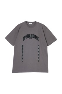 OPERAHOUSE Short Sleeve Top - Gray x Black (CT-26077)