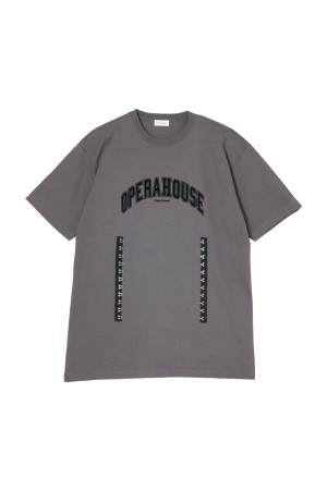 OPERAHOUSE Short Sleeve Top - Gray x Black (CT-26077)