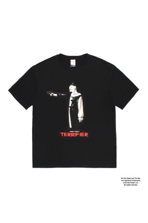 TERRIFIER / WASHED HEAVY WEIGHT CREW NECK T-SHIRT ( TYPE-3 ) / BLACK (TERRIFIER-WM-WT07)