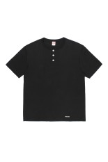 HEALTHKNIT / HENRY NECK T-SHIRT / BLACK (26SS-WMT-HK01)