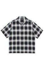 OMBRE CHECK OPEN COLLAR SHIRT S/S ( TYPE-2 ) / GRAY (26SS-WMS-OC10)