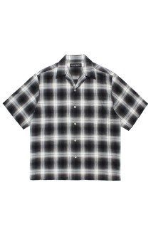 OMBRE CHECK OPEN COLLAR SHIRT S/S ( TYPE-2 ) / GRAY (26SS-WMS-OC10)