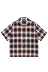 OMBRE CHECK OPEN COLLAR SHIRT S/S ( TYPE-2 ) / BROWN (26SS-WMS-OC10)