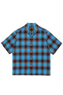 OMBRE CHECK OPEN COLLAR SHIRT S/S ( TYPE-2 ) / GRAY (26SS-WMS-OC10)