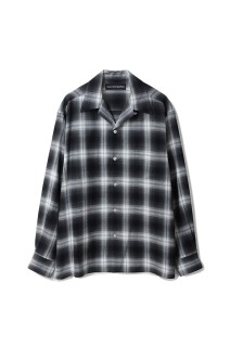 OMBRE CHECK OPEN COLLAR SHIRT L/S ( TYPE-1 ) / GRAY (26SS-WMS-OC11)