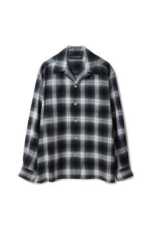 OMBRE CHECK OPEN COLLAR SHIRT L/S ( TYPE-1 ) / GRAY (26SS-WMS-OC11)