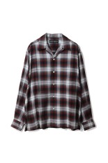 OMBRE CHECK OPEN COLLAR SHIRT L/S ( TYPE-1 ) / BROWN (26SS-WMS-OC11)