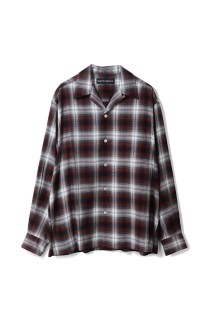 OMBRE CHECK OPEN COLLAR SHIRT L/S ( TYPE-1 ) / BROWN (26SS-WMS-OC11)