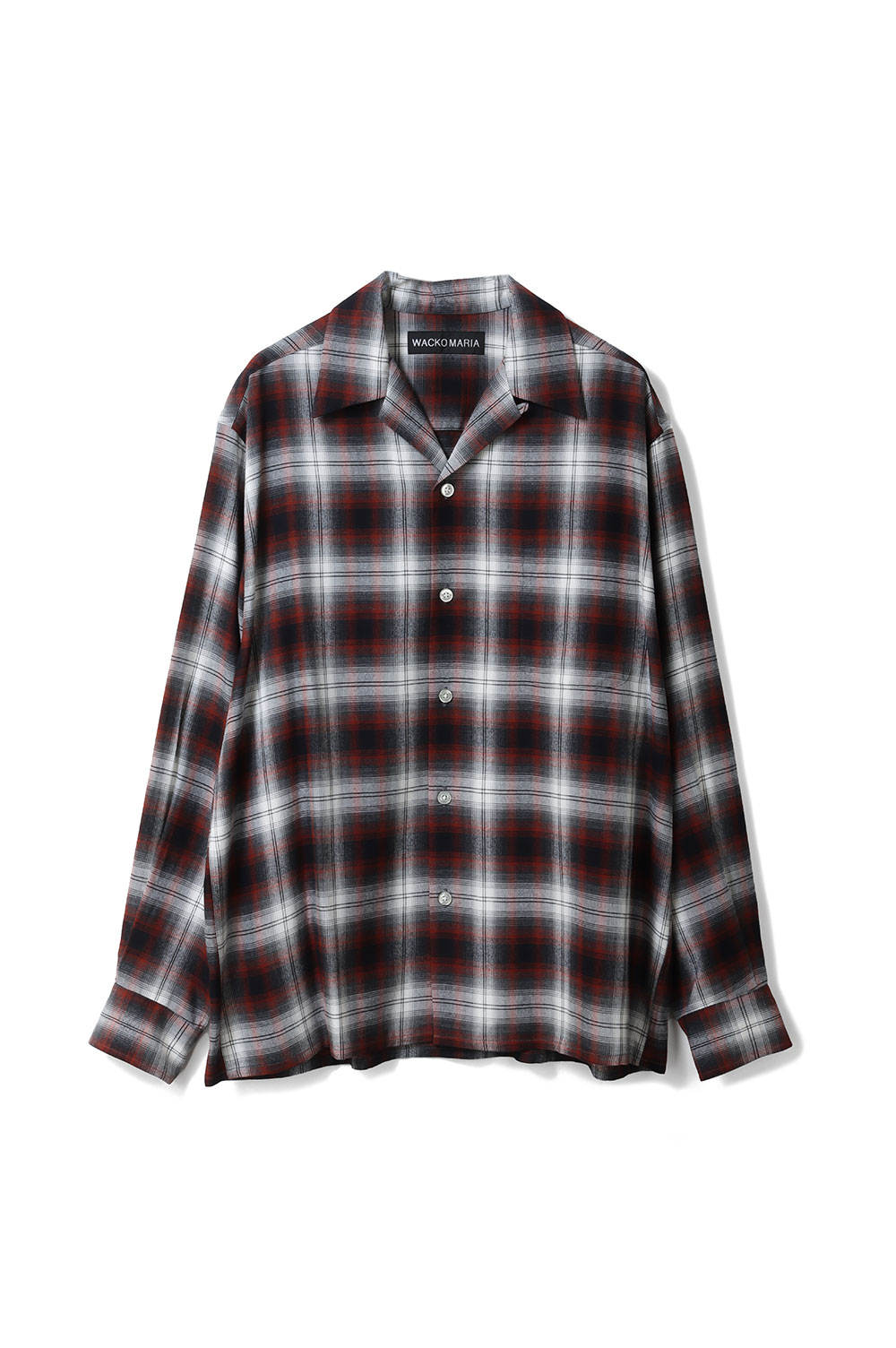 OMBRE CHECK OPEN COLLAR SHIRT L/S ( TYPE-1 ) / BROWN (26SS-WMS