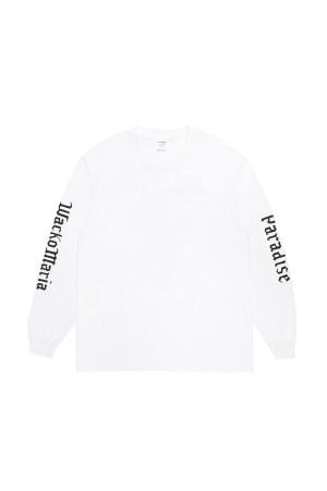 WASHED HEAVY WEIGHT CREW NECK LONG SLEEVE T-SHIRT ( TYPE-1 ) / WHITE (26SS-WMT-LT03)