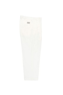 DOUBLE PLEATED CHINO TROUSERS / WHITE (26SS-WMP-PT12)