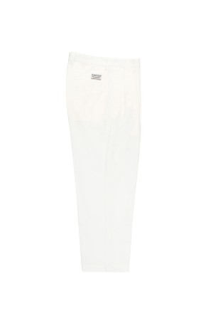DOUBLE PLEATED CHINO TROUSERS / WHITE (26SS-WMP-PT12)