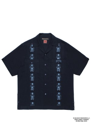 DEATH ROW RECORDS / CUBA SHIRT S/S / NAVY (DEATHROW-WM-OC02)
