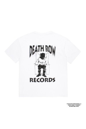 DEATH ROW RECORDS / WASHED HEAVY WEIGHT CREW NECK T-SHIRT / WHITE (DEATHROW-WM-WT02)