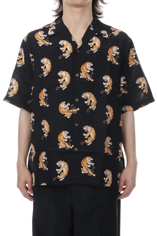 TIM LEHI / HAWAIIAN SHIRT S/S ( TYPE-2 ) / BLACK (26SS-WMS-HI04