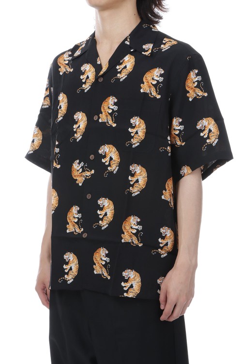 TIM LEHI / HAWAIIAN SHIRT S/S ( TYPE-2 ) / BLACK (26SS-WMS-HI04