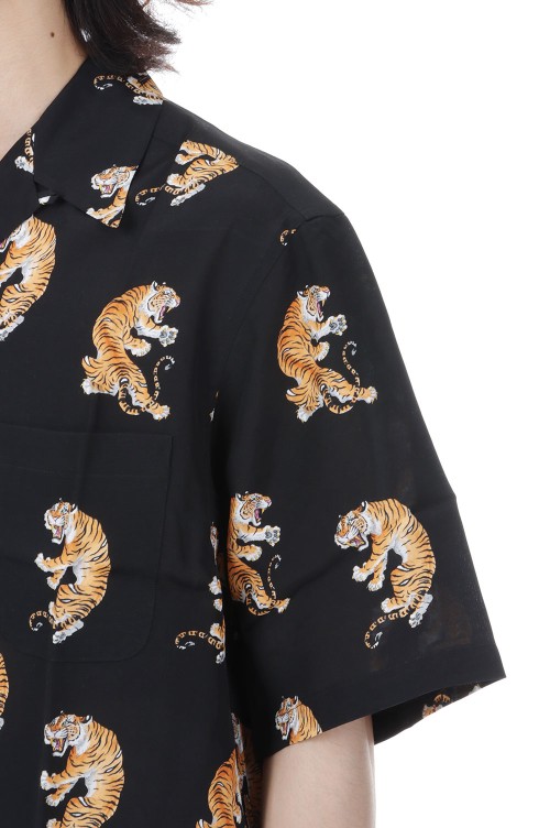 TIM LEHI / HAWAIIAN SHIRT S/S ( TYPE-2 ) / BLACK (26SS-WMS-HI04