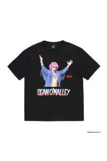 UFC / WASHED HEAVY WEIGHT CREW NECK T-SHIRT ( TYPE-4 ) / BLACK (UFC-WM-WT04)