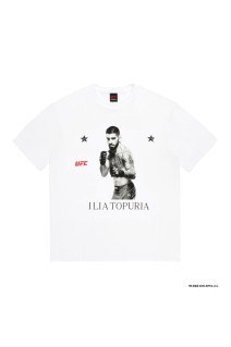 UFC / WASHED HEAVY WEIGHT CREW NECK T-SHIRT ( TYPE-5 ) / WHITE (UFC-WM-WT05)