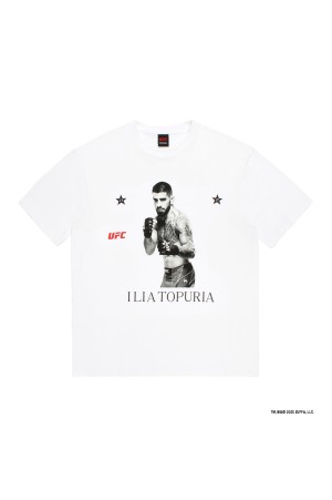 UFC / WASHED HEAVY WEIGHT CREW NECK T-SHIRT ( TYPE-5 ) / WHITE (UFC-WM-WT05)