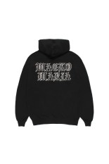WASHED MIDDLE WEIGHT PULLOVER HOODED SWEAT SHIRT / BLACK (26SS-WMC-SS05)